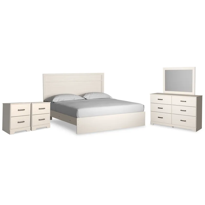 Stelsie King Panel Bed, Dresser, Mirror and Nightstand