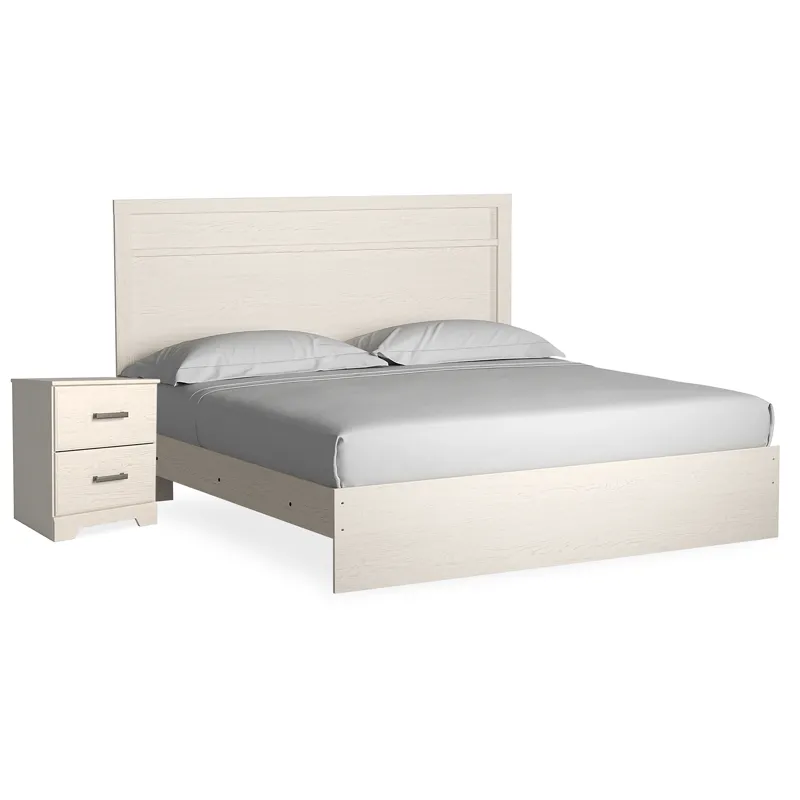 Stelsie King Panel Bed and Nightstand