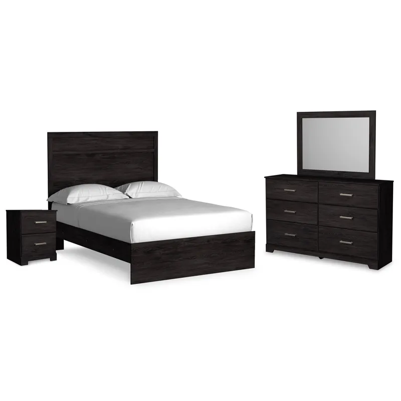 Belachime Full Panel Bed, Dresser, Mirror and Nightstand