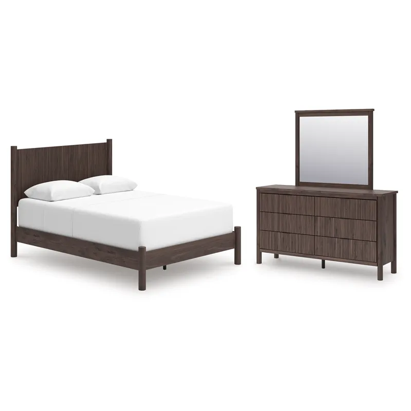 Pamytta Queen Panel Bed, Dresser and Mirror