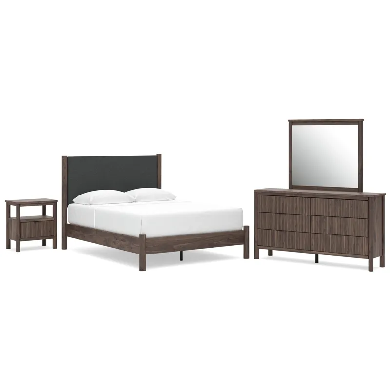 Pamytta Queen Panel Bed, Dresser, Mirror and Nightstand