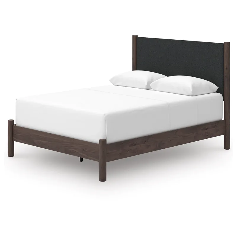 Pamytta Queen Upholstered Panel Bed, Dresser and Mirror