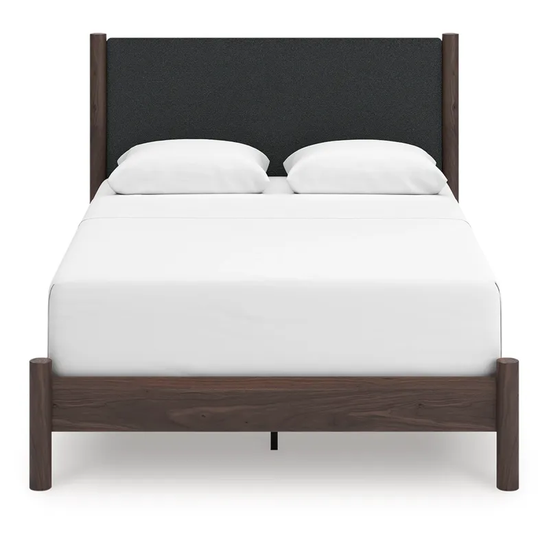 Pamytta Queen Upholstered Panel Bed, Dresser and Mirror