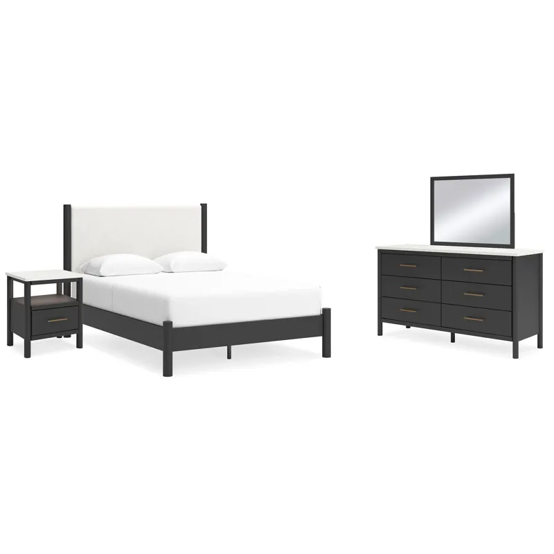 Cadmori Queen Panel Bed, Dresser, Mirror and Nightstand