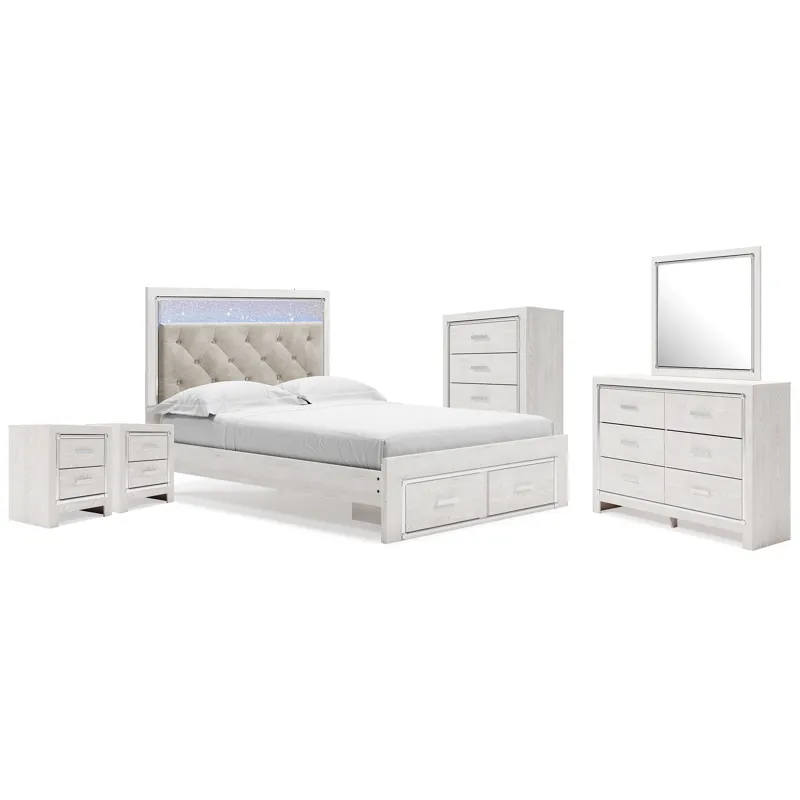 Altyra Queen Storage Bed, Dresser Mirror, Chest and 2 Nightstands