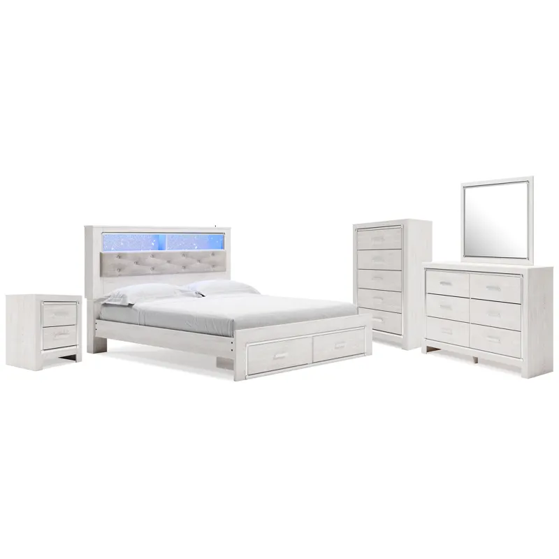 Altyra King Storage Bed, Dresser, Mirror, Chest and Nightstand