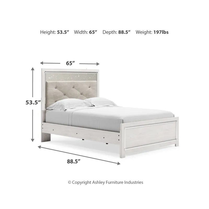 Altyra Full Upholstered Panel Bed, Dresser, Mirror, Chest and Nightstand