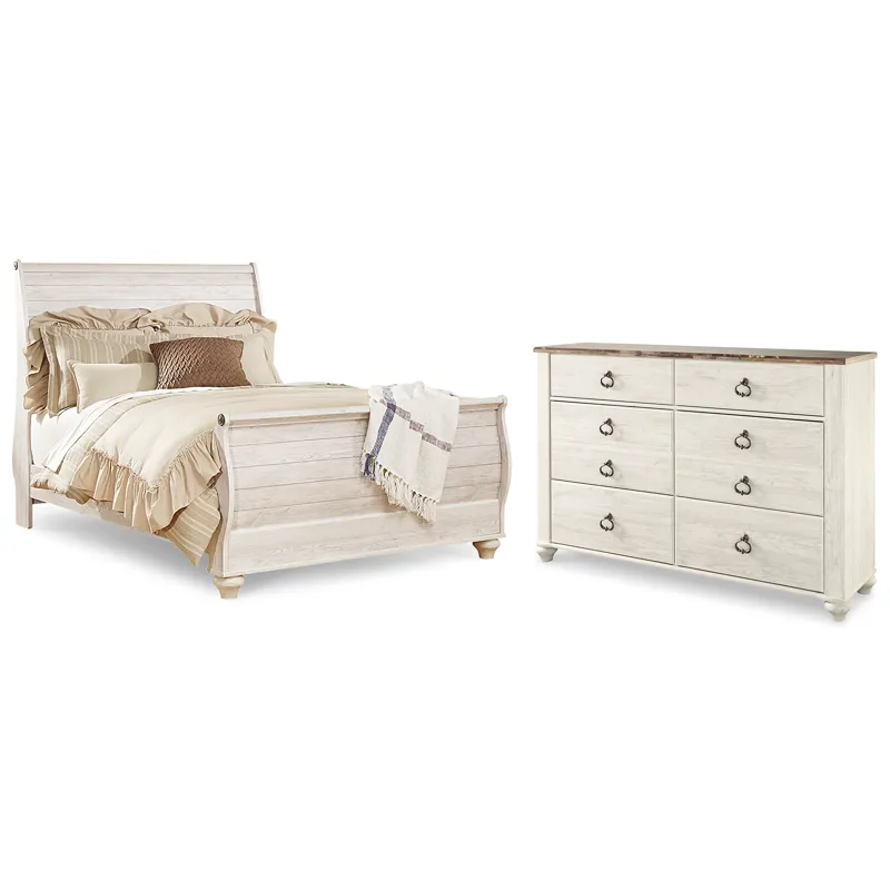 Willowton Queen Sleigh Bed and Dresser