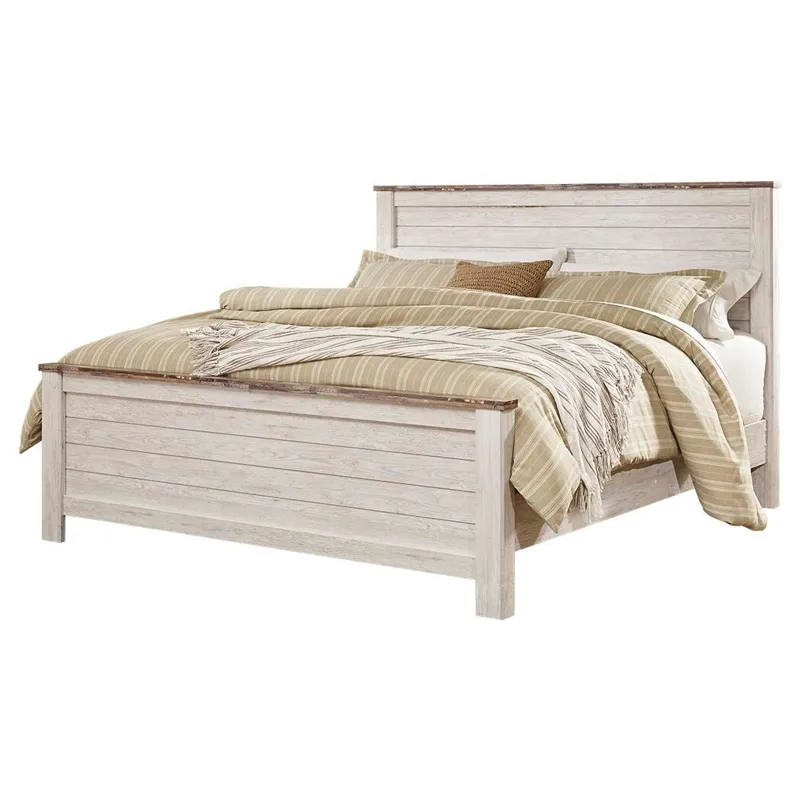 Willowton King Panel Bed, Dresser, Mirror and 2 Nightstands