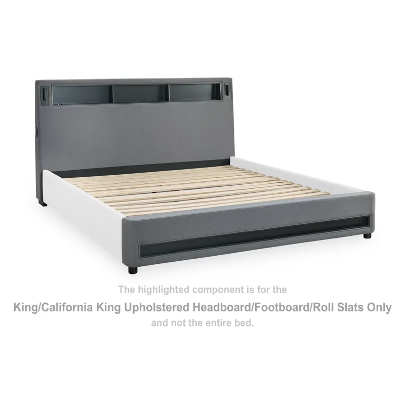 Verishaw King/California King Upholstered Headboard/Footboard/Roll Slats