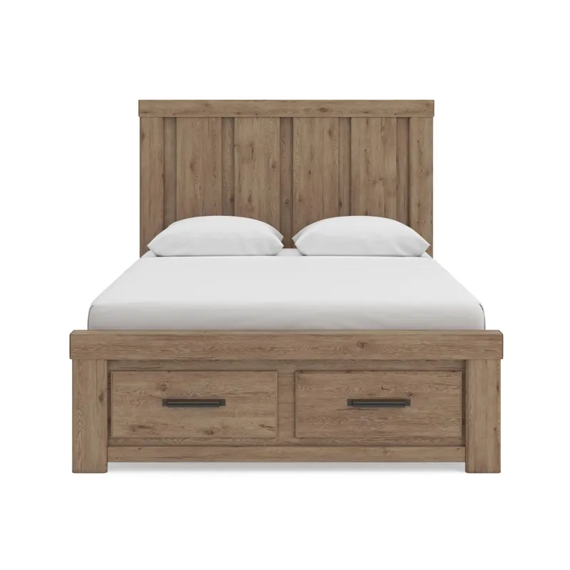 Garistyn Queen Panel Storage Bed, Dresser and Mirror