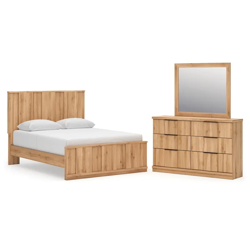 Rowden Queen Panel Platform Bed, Dresser and Mirror