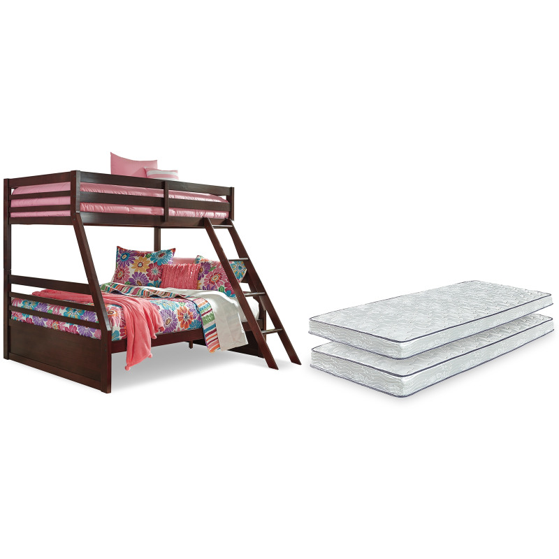 Halanton Twin over Full Bunk Bed with Mattresses NIS332217739 by