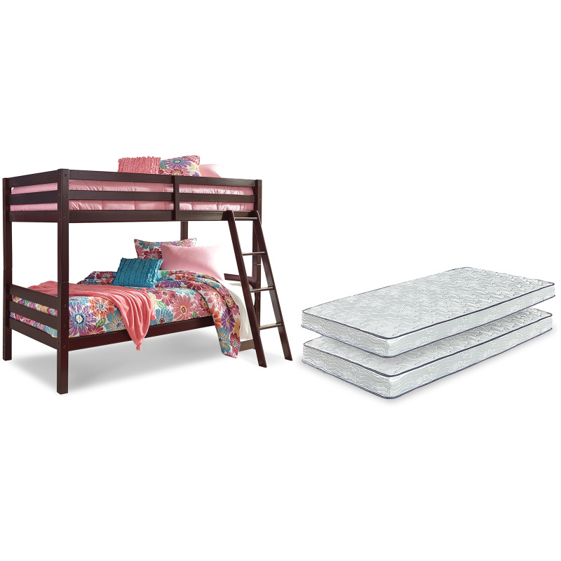 Halanton Twin over Twin Bunk Bed with Mattresses B328B5 by Signature