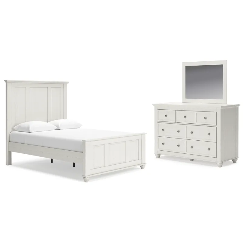 Grantoni Queen Panel Bed, Dresser and Mirror