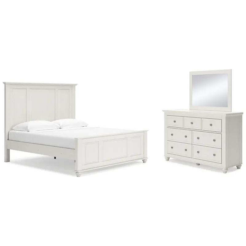 Grantoni King Panel Bed, Dresser and Mirror