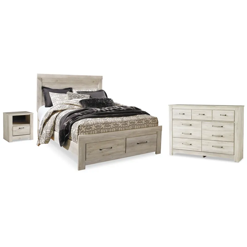Bellaby Queen Panel Storage Bed, Dresser and Nightstand