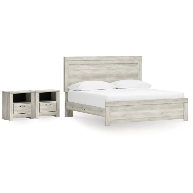 Bellaby King Panel Bed and 2 Nightstands