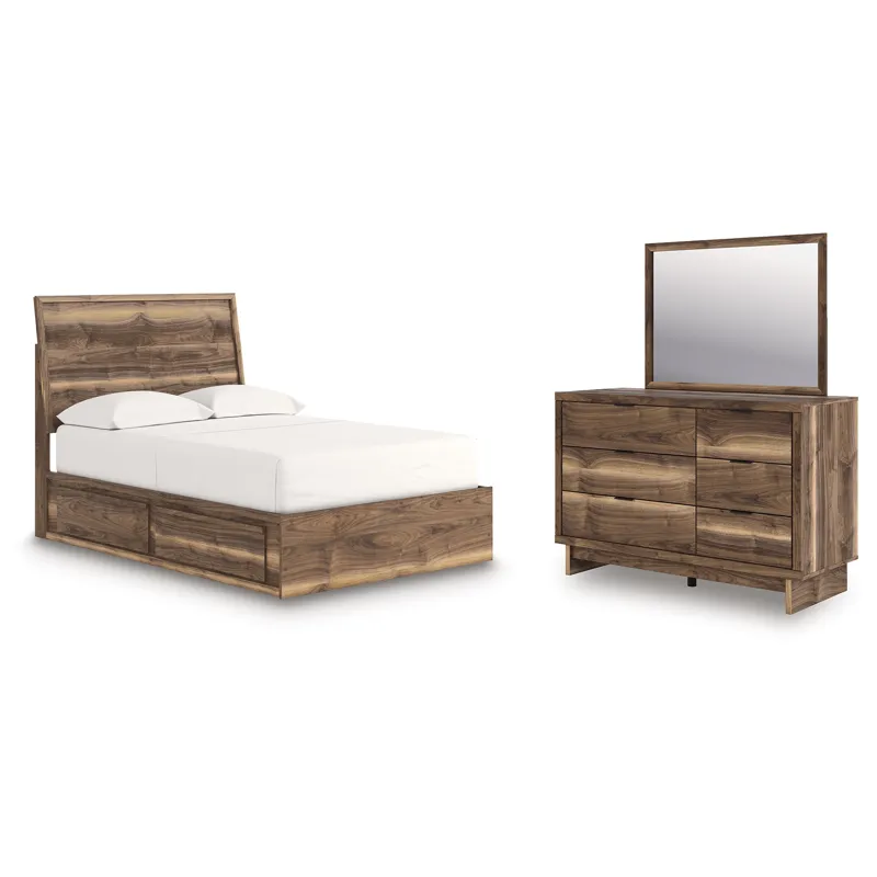 Chirason Full Panel Storage Bed, Dresser and Mirror
