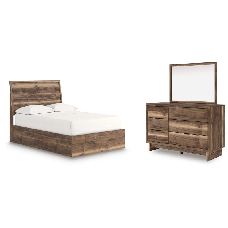 Chirason Full Panel Platform Bed, Dresser and Mirror