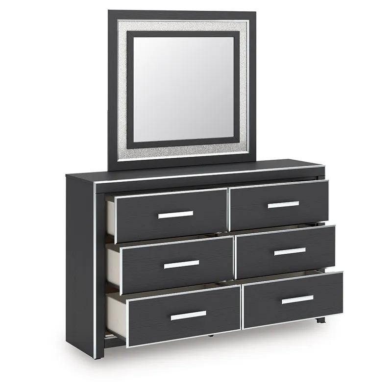 Birmonton King Panel Bed, Dresser, Mirror and Nightstand