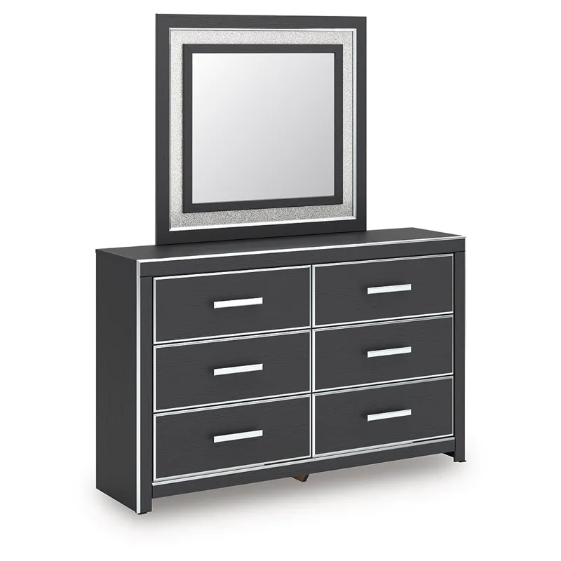 Birmonton King Panel Bed, Dresser, Mirror and Nightstand