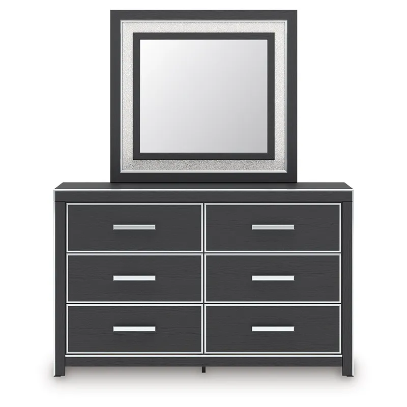 Birmonton King Panel Bed, Dresser, Mirror and Nightstand