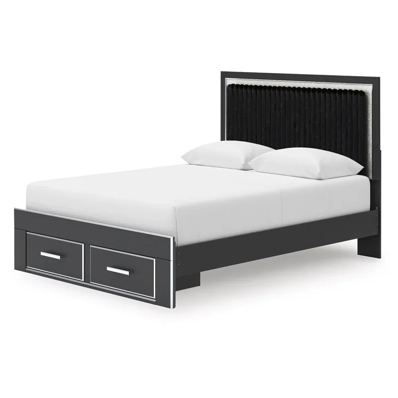 Birmonton Queen Upholstered Panel Platform Storage Bed