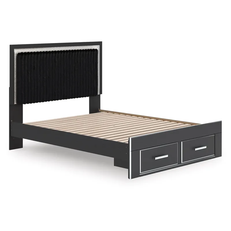 Birmonton Queen Upholstered Panel Platform Storage Bed