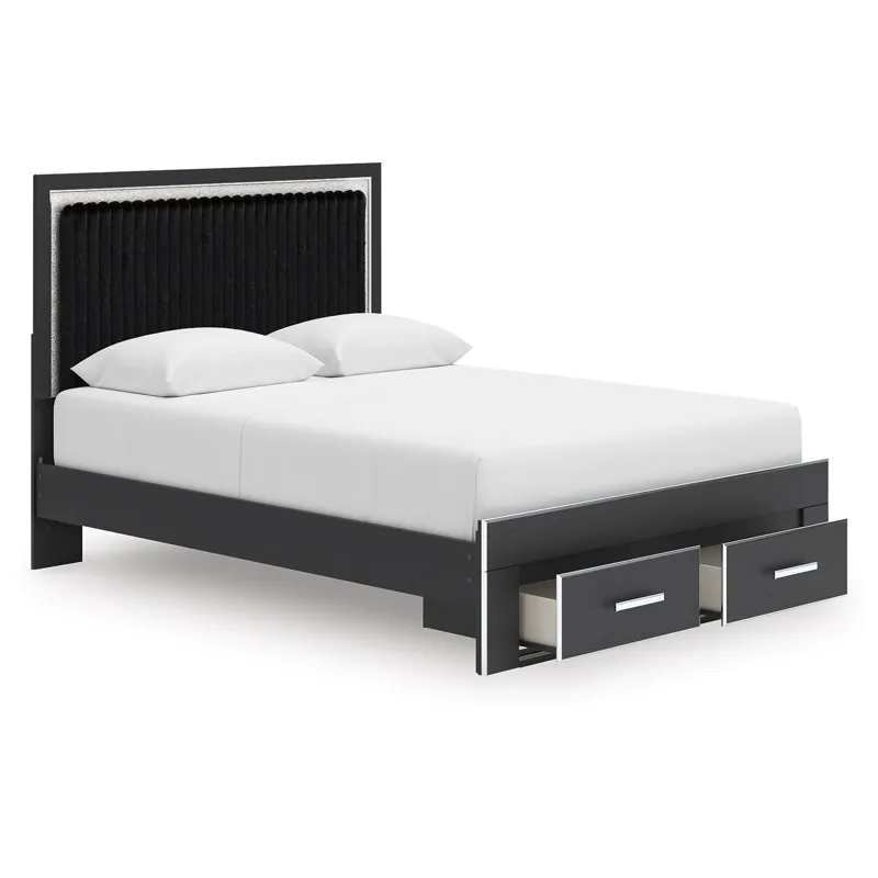 Birmonton Queen Upholstered Panel Platform Storage Bed