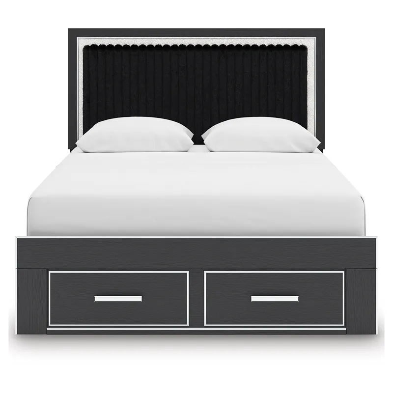 Birmonton Queen Upholstered Panel Platform Storage Bed