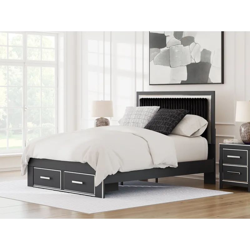 Birmonton Queen Upholstered Panel Platform Storage Bed