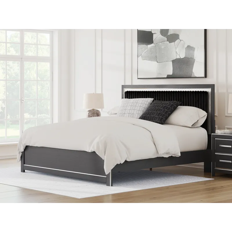 Birmonton King Upholstered Panel Platform Bed