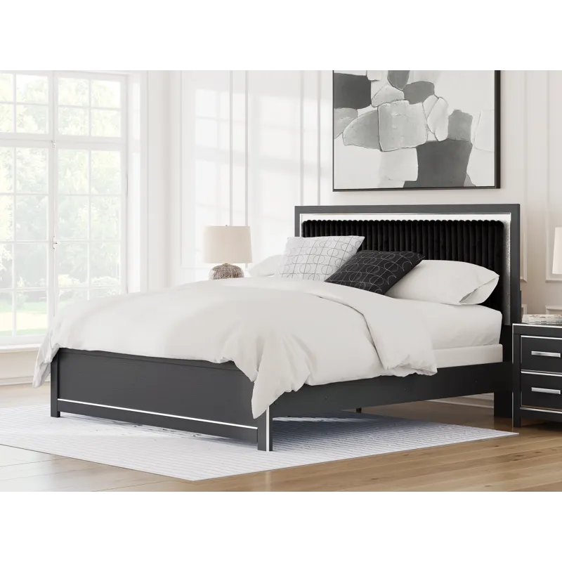 Birmonton King Panel Bed, Dresser, Mirror and Nightstand