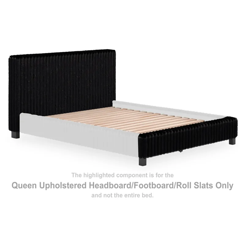 Zuraleus Queen Upholstered Headboard/Footboard/Roll Slats