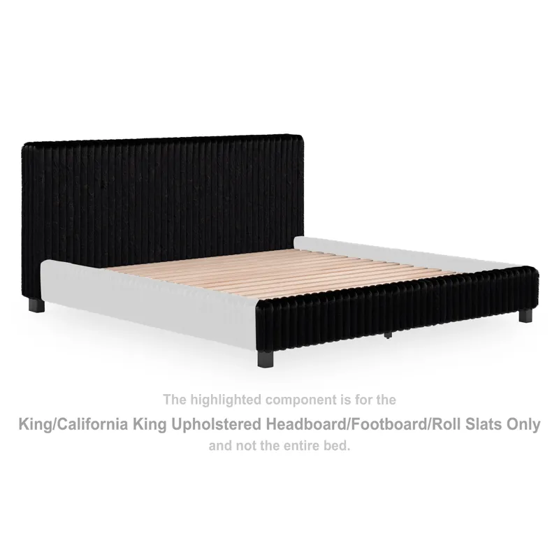 Birmonton King/California King Upholstered Headboard/Footboard/Roll Slats