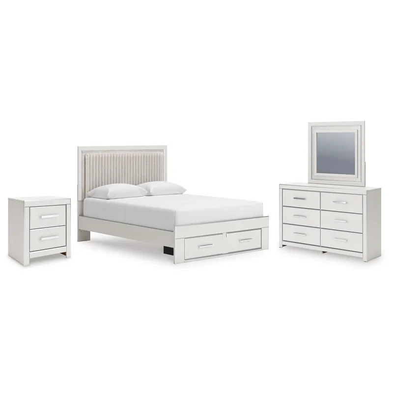 Birmonton Queen Storage Bed, Dresser, Mirror and Nightstand