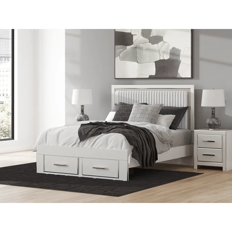 Birmonton Queen Upholstered Panel Platform Storage Bed