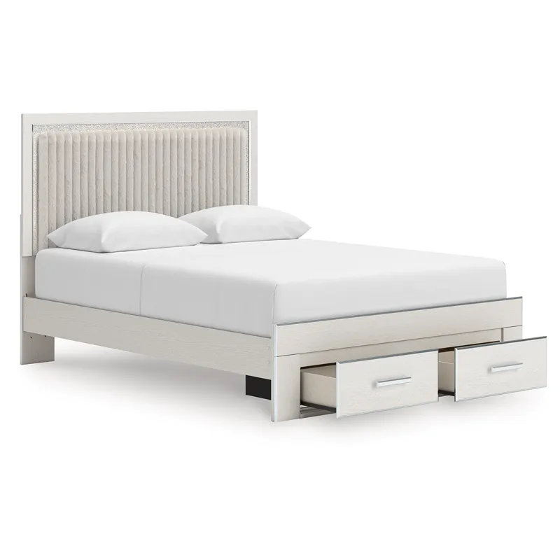 Birmonton Queen Upholstered Panel Platform Storage Bed