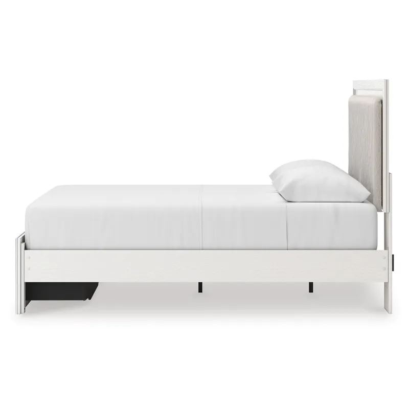Zuraleus Queen Upholstered Panel Platform Storage Bed, Dresser and Mirror