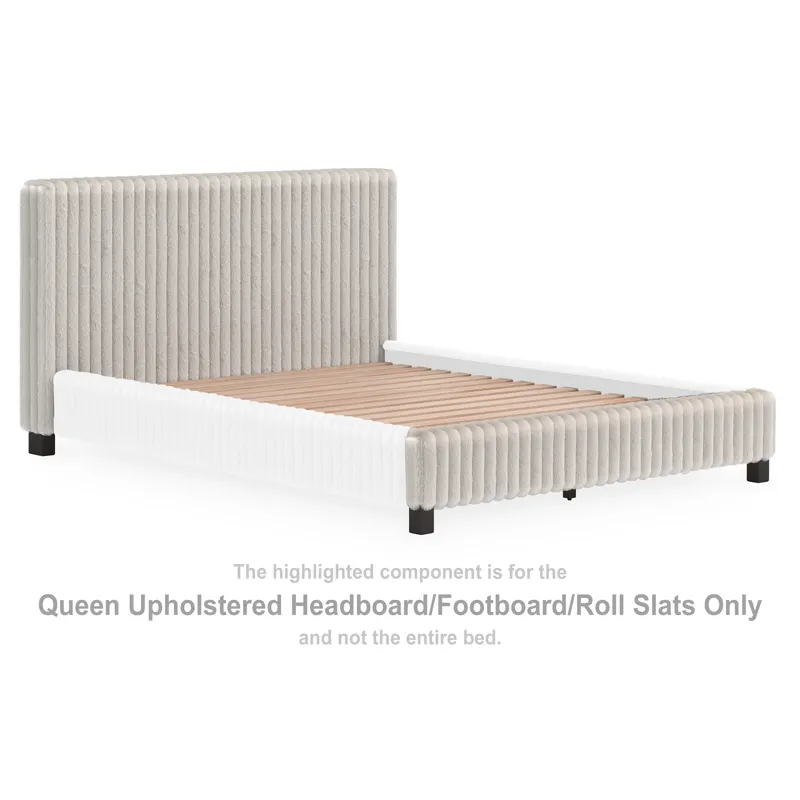 Zuraleus Queen Upholstered Headboard/Footboard/Roll Slats
