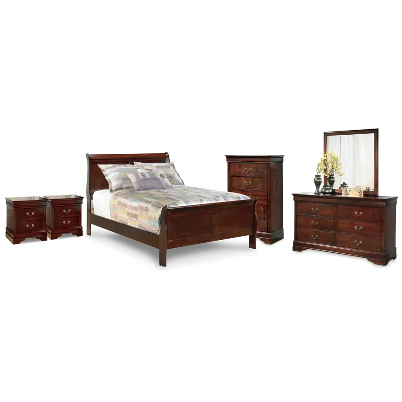 Alisdair Full Sleigh Bed, Dresser, Mirror, Chest and 2 Nightstands