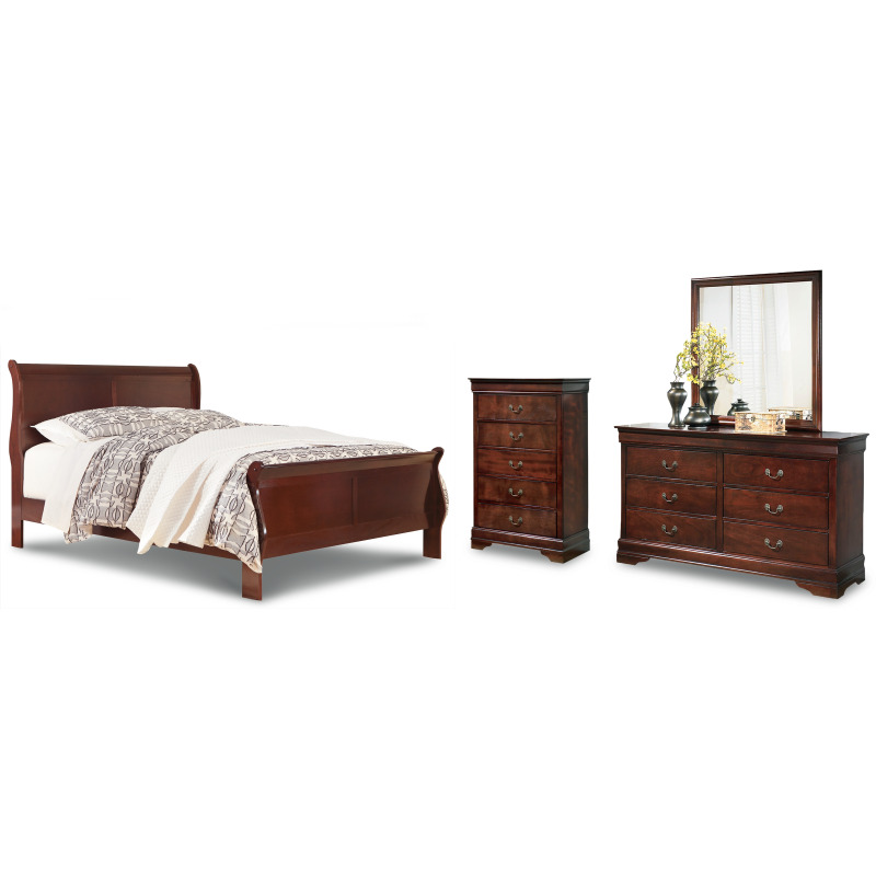 Alisdair Queen Sleigh Bed, Dresser, Mirror, and Chest NIS849984356 by