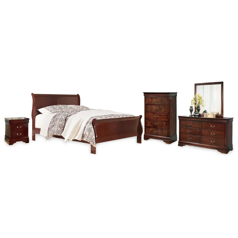 Alisdair California King Sleigh Bed, Dresser, Mirror, Chest and Nightstand