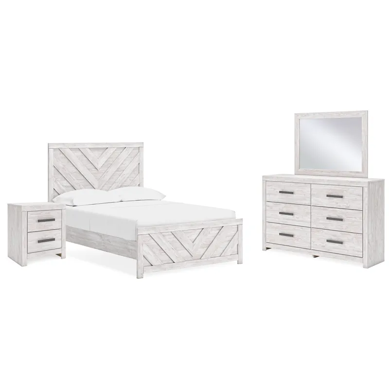 Cayboni Full Panel Bed, Dresser, Mirror and Nightstand