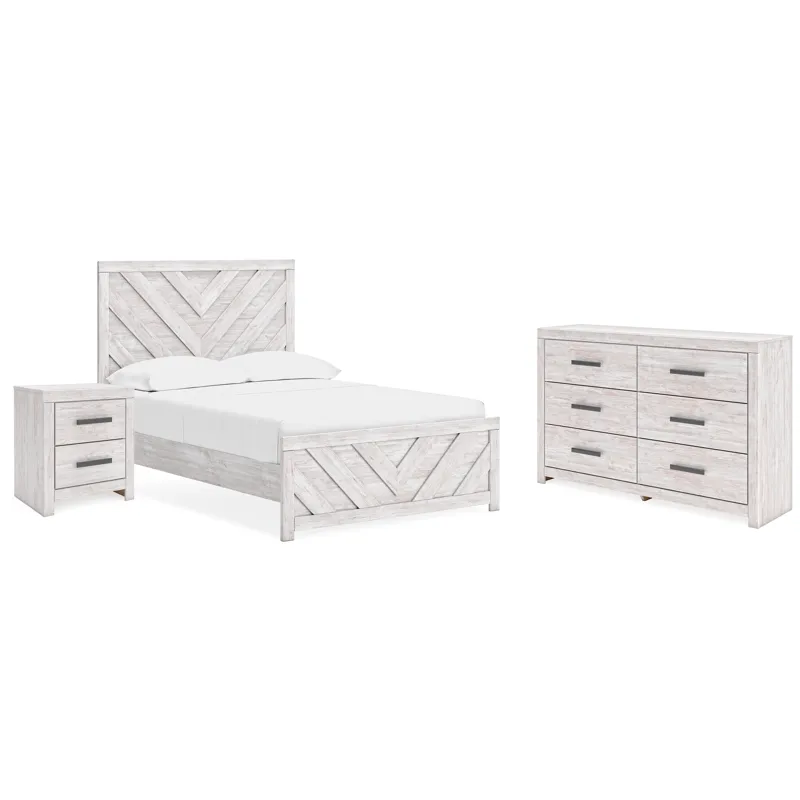 Cayboni Full Panel Bed, Dresser and Nightstand