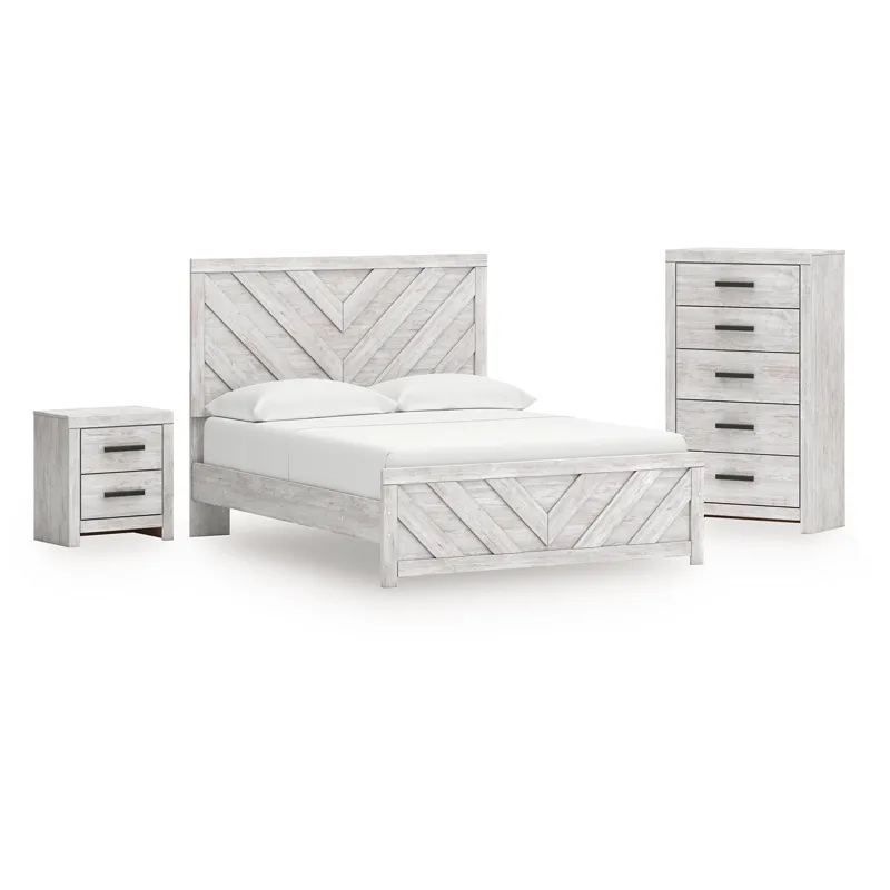 Cayboni Queen Panel Bed, Chest and Nightstand