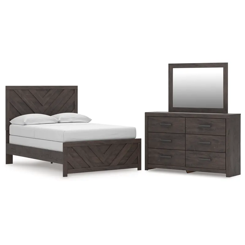 Prendonea Full Panel Bed, Dresser and Mirror