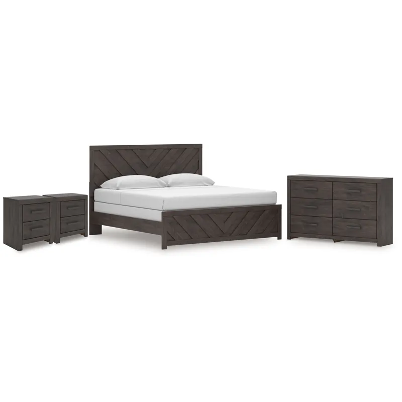 Prendonea King Panel Bed, Dresser and 2 Nightstands