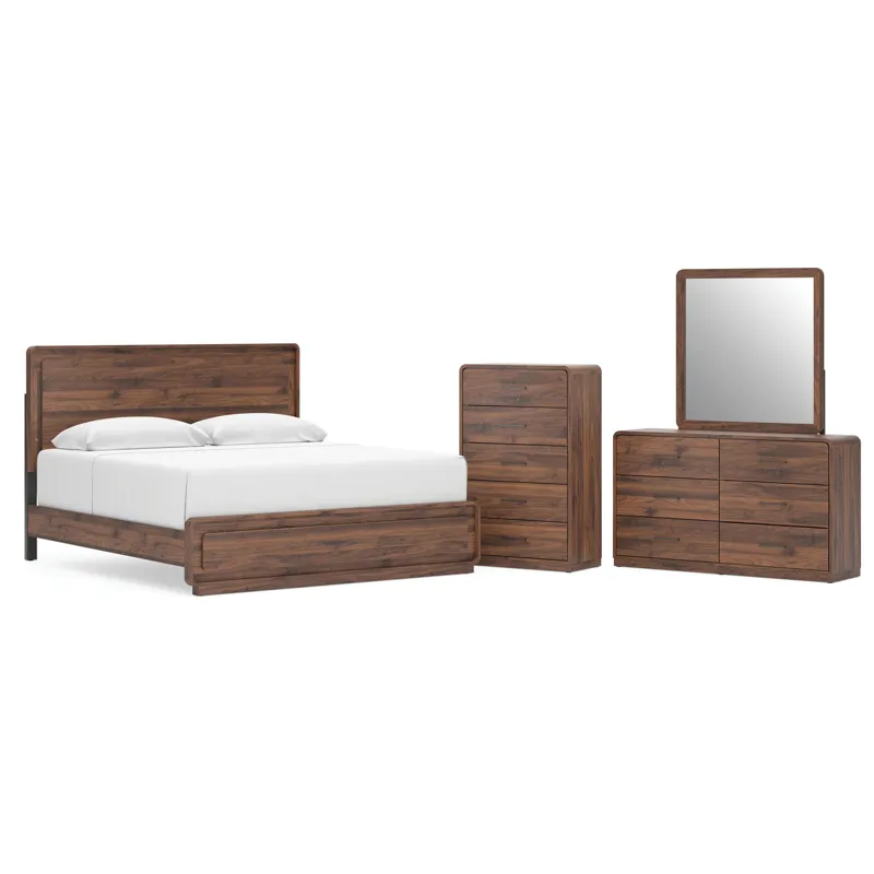 Fortlorn King Panel Bed, Dresser, Mirror and Chest